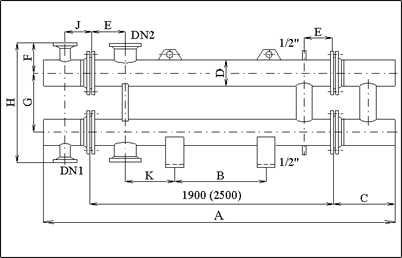 VV 1RH – Horizontálny výmenník tepla